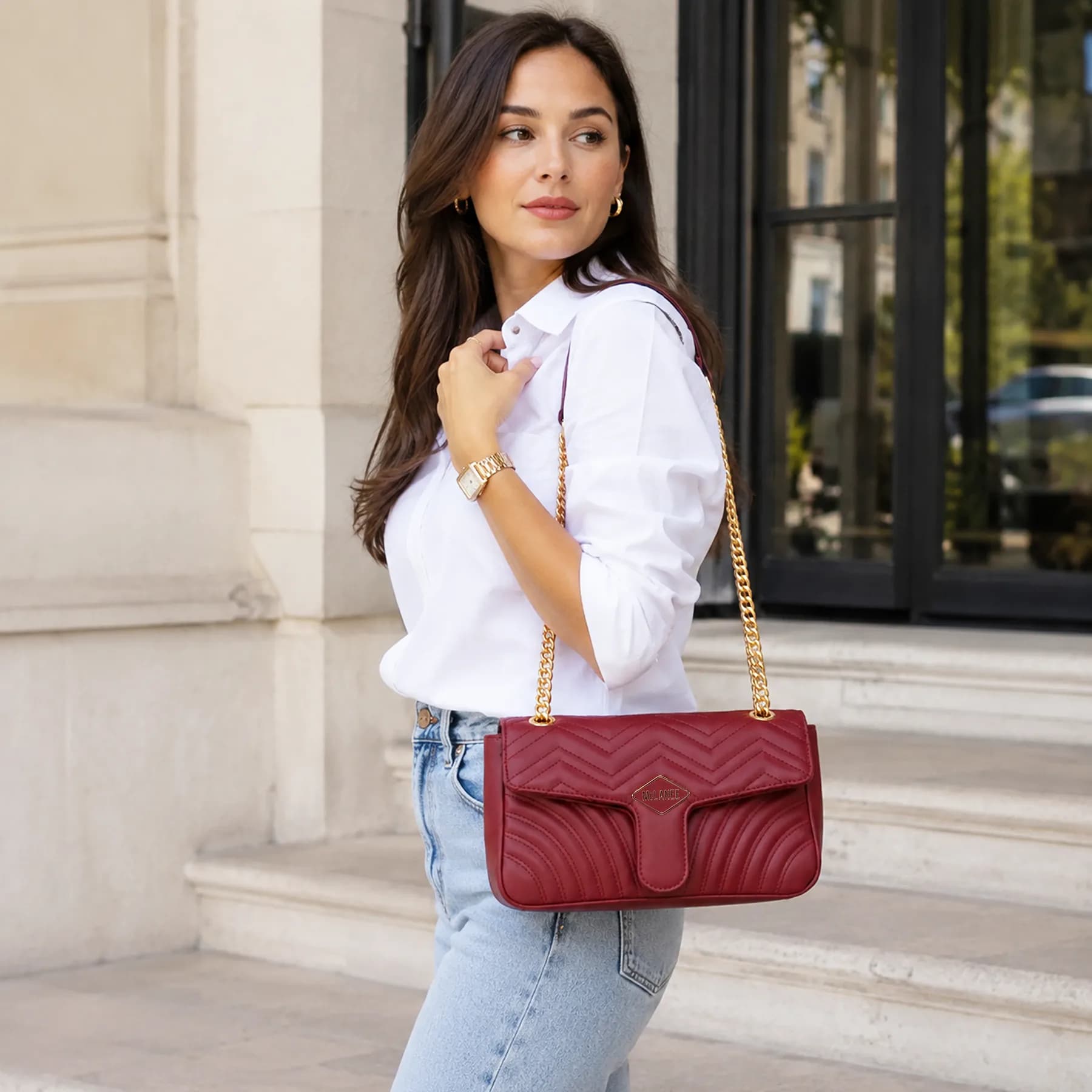Amara leather shoulder bag thumbnail 8